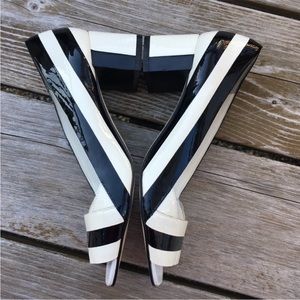 Vince Camuto Striped Square Heel Pumps 6B